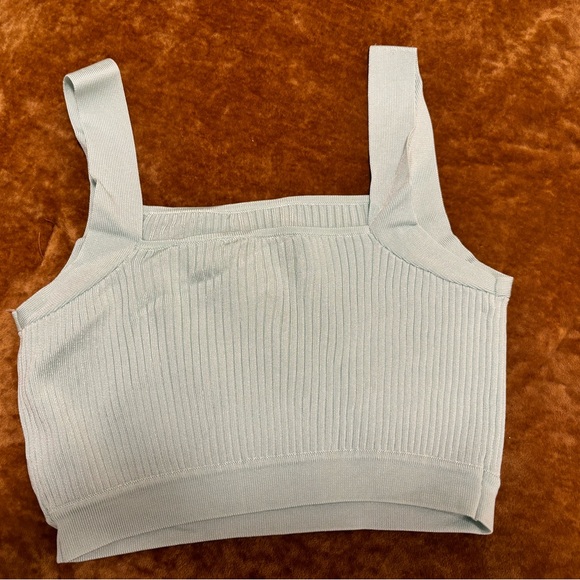 HOUSE OF HARLOW 1960 Ribbed Skirt Set in Pastel Blue - Picture 5 of 7